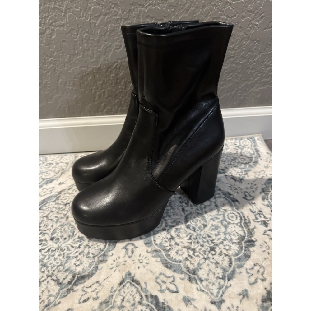 Madden Girl Boots High Heel Size 7.5 Black Excellent Condition Y2K